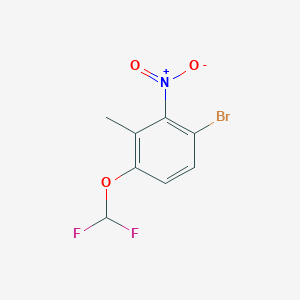 molecular formula C8H6BrF2NO3 B1409843 3-Bromo-6-difluoromethoxy-2-nitrotoluene CAS No. 1807244-56-9