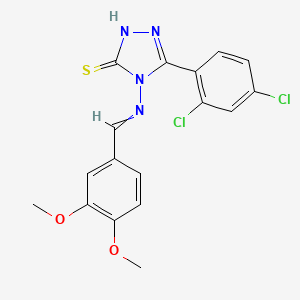 5-(2,4-dichlorophenyl)-4-[(3,4-dimethoxybenzylidene)amino]-4H-1,2,4-triazole-3-thiol