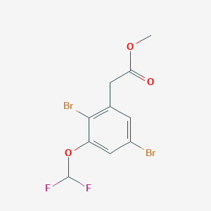 molecular formula C10H8Br2F2O3 B1409847 Methyl 2,5-dibromo-3-(difluoromethoxy)phenylacetate CAS No. 1805473-61-3