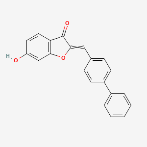 molecular formula C21H14O3 B14098491 2-([1,1'-Biphenyl]-4-ylmethylene)-6-hydroxybenzofuran-3(2h)-one 