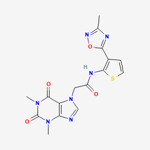 2-(1,3-dimethyl-2,6-dioxo-2,3-dihydro-1H-purin-7(6H)-yl)-N-(3-(3-methyl-1,2,4-oxadiazol-5-yl)thiophen-2-yl)acetamide