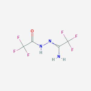 molecular formula C4H3F6N3O B14098521 N-[(1-amino-2,2,2-trifluoroethylidene)amino]-2,2,2-trifluoroacetamide 