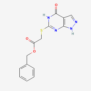 molecular formula C14H12N4O3S B14098539 benzyl 2-((4-oxo-4,5-dihydro-1H-pyrazolo[3,4-d]pyrimidin-6-yl)thio)acetate 