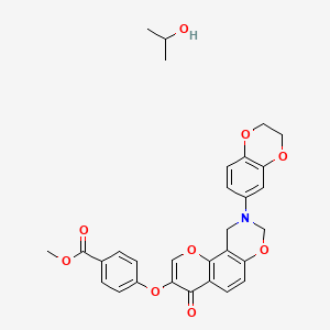 Methyl 4-[[9-(2,3-dihydro-1,4-benzodioxin-6-yl)-4-oxo-8,10-dihydropyrano[2,3-f][1,3]benzoxazin-3-yl]oxy]benzoate;propan-2-ol