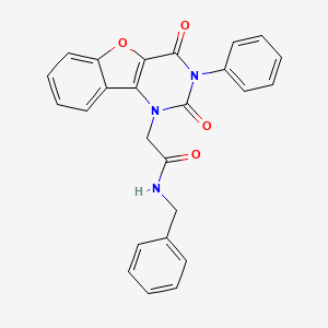 molecular formula C25H19N3O4 B14098609 N-benzyl-2-(2,4-dioxo-3-phenyl-3,4-dihydrobenzofuro[3,2-d]pyrimidin-1(2H)-yl)acetamide 