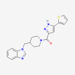 (4-((1H-benzo[d]imidazol-1-yl)methyl)piperidin-1-yl)(3-(thiophen-2-yl)-1H-pyrazol-5-yl)methanone