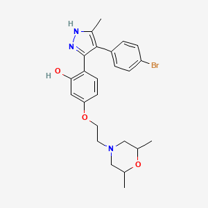 molecular formula C24H28BrN3O3 B14098716 2-[4-(4-bromophenyl)-5-methyl-1H-pyrazol-3-yl]-5-[2-(2,6-dimethylmorpholin-4-yl)ethoxy]phenol 