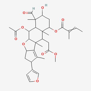 [2-Acetyloxy-4-formyl-13-(furan-3-yl)-5-hydroxy-9-(2-methoxy-2-oxoethyl)-4,8,10,12-tetramethyl-16-oxatetracyclo[8.6.0.03,8.011,15]hexadec-11-en-7-yl] 2-methylbut-2-enoate