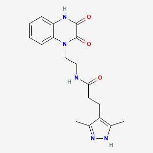 3-(3,5-dimethyl-1H-pyrazol-4-yl)-N-[2-(2,3-dioxo-3,4-dihydroquinoxalin-1(2H)-yl)ethyl]propanamide