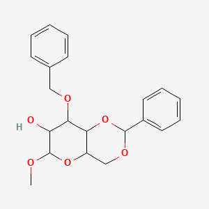 molecular formula C21H24O6 B14098752 8-Benzyloxy-6-methoxy-2-phenyl-hexahydro-pyrano[3,2-d][1,3]dioxin-7-ol 