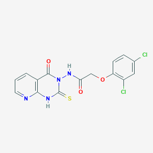 2-(2,4-dichlorophenoxy)-N-(4-oxo-2-sulfanylidene-1H-pyrido[2,3-d]pyrimidin-3-yl)acetamide