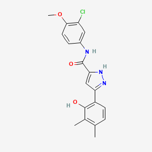 N-(3-chloro-4-methoxyphenyl)-5-(2-hydroxy-3,4-dimethylphenyl)-1H-pyrazole-3-carboxamide