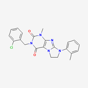 3-(2-chlorobenzyl)-1-methyl-8-(2-methylphenyl)-7,8-dihydro-1H-imidazo[2,1-f]purine-2,4(3H,6H)-dione