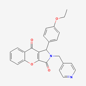 molecular formula C25H20N2O4 B14098784 1-(4-Ethoxyphenyl)-2-(pyridin-4-ylmethyl)-1,2-dihydrochromeno[2,3-c]pyrrole-3,9-dione 