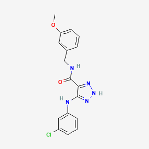 5-((3-chlorophenyl)amino)-N-(3-methoxybenzyl)-1H-1,2,3-triazole-4-carboxamide