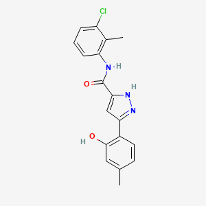 molecular formula C18H16ClN3O2 B14098820 N-(3-chloro-2-methylphenyl)-5-(2-hydroxy-4-methylphenyl)-1H-pyrazole-3-carboxamide 