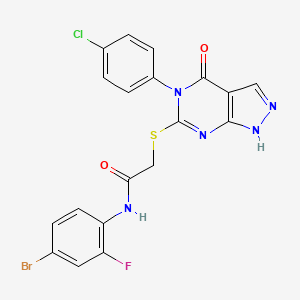 molecular formula C19H12BrClFN5O2S B14098839 N-(4-bromo-2-fluorophenyl)-2-((5-(4-chlorophenyl)-4-oxo-4,5-dihydro-1H-pyrazolo[3,4-d]pyrimidin-6-yl)thio)acetamide 