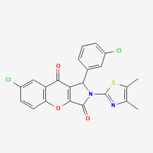 molecular formula C22H14Cl2N2O3S B14098842 7-Chloro-1-(3-chlorophenyl)-2-(4,5-dimethyl-1,3-thiazol-2-yl)-1,2-dihydrochromeno[2,3-c]pyrrole-3,9-dione 