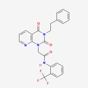 2-[2,4-dioxo-3-(2-phenylethyl)-1H,2H,3H,4H-pyrido[2,3-d]pyrimidin-1-yl]-N-[2-(trifluoromethyl)phenyl]acetamide