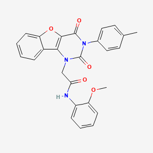 molecular formula C26H21N3O5 B14098860 2-(2,4-dioxo-3-(p-tolyl)-3,4-dihydrobenzofuro[3,2-d]pyrimidin-1(2H)-yl)-N-(2-methoxyphenyl)acetamide 