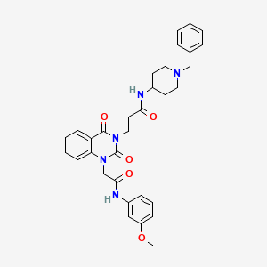 N-(1-benzylpiperidin-4-yl)-3-[1-{2-[(3-methoxyphenyl)amino]-2-oxoethyl}-2,4-dioxo-1,4-dihydroquinazolin-3(2H)-yl]propanamide