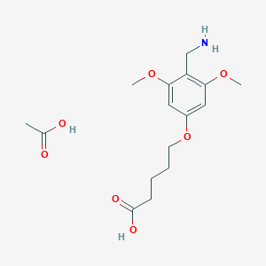 molecular formula C16H25NO7 B140989 5-[4-(氨甲基)-3,5-二甲氧基苯氧基]戊酸乙酸酯 CAS No. 125666-67-3