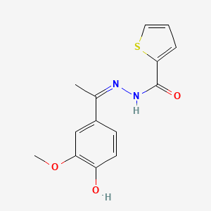 N'-[(1Z)-1-(4-hydroxy-3-methoxyphenyl)ethylidene]thiophene-2-carbohydrazide