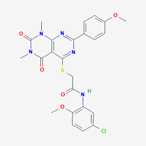 N-(5-chloro-2-methoxyphenyl)-2-((2-(4-methoxyphenyl)-6,8-dimethyl-5,7-dioxo-5,6,7,8-tetrahydropyrimido[4,5-d]pyrimidin-4-yl)thio)acetamide