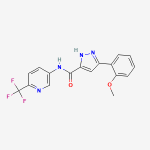 molecular formula C17H13F3N4O2 B14098953 5-(2-methoxyphenyl)-N-[6-(trifluoromethyl)pyridin-3-yl]-1H-pyrazole-3-carboxamide 