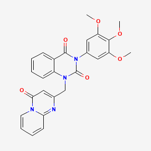 molecular formula C26H22N4O6 B14098957 1-[(4-Oxopyrido[1,2-a]pyrimidin-2-yl)methyl]-3-(3,4,5-trimethoxyphenyl)quinazoline-2,4-dione 