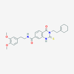 3-[2-(cyclohexen-1-yl)ethyl]-N-[2-(3,4-dimethoxyphenyl)ethyl]-4-oxo-2-sulfanylidene-1H-quinazoline-7-carboxamide