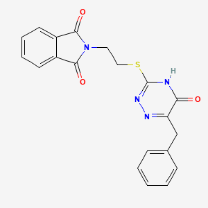 2-{2-[(6-benzyl-5-hydroxy-1,2,4-triazin-3-yl)sulfanyl]ethyl}-1H-isoindole-1,3(2H)-dione