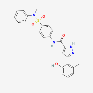 3-(2-hydroxy-4,6-dimethylphenyl)-N-{4-[methyl(phenyl)sulfamoyl]phenyl}-1H-pyrazole-5-carboxamide