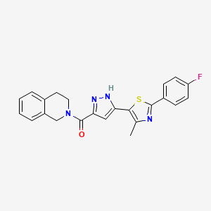 (3,4-dihydroisoquinolin-2(1H)-yl)(3-(2-(4-fluorophenyl)-4-methylthiazol-5-yl)-1H-pyrazol-5-yl)methanone