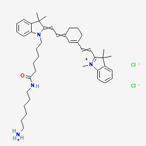 6-[6-[3,3-Dimethyl-2-[2-[3-[2-(1,3,3-trimethylindol-1-ium-2-yl)ethenyl]cyclohex-2-en-1-ylidene]ethylidene]indol-1-yl]hexanoylamino]hexylazanium;dichloride