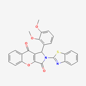 molecular formula C26H18N2O5S B14099051 2-(1,3-Benzothiazol-2-yl)-1-(2,3-dimethoxyphenyl)-1,2-dihydrochromeno[2,3-c]pyrrole-3,9-dione 