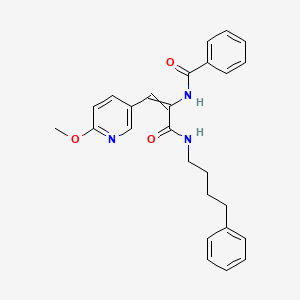 molecular formula C26H27N3O3 B14099069 (2Z)-3-(6-Methoxypyridin-3-YL)-N-(4-phenylbutyl)-2-(phenylformamido)prop-2-enamide 