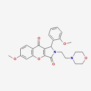 molecular formula C25H26N2O6 B14099105 6-Methoxy-1-(2-methoxyphenyl)-2-[2-(morpholin-4-yl)ethyl]-1,2-dihydrochromeno[2,3-c]pyrrole-3,9-dione 