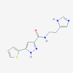 molecular formula C13H13N5OS B14099106 N-[2-(1H-imidazol-4-yl)ethyl]-5-(thiophen-2-yl)-1H-pyrazole-3-carboxamide 