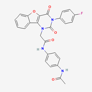 N-(4-acetamidophenyl)-2-(3-(4-fluorophenyl)-2,4-dioxo-3,4-dihydrobenzofuro[3,2-d]pyrimidin-1(2H)-yl)acetamide