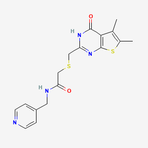 2-{[(4-hydroxy-5,6-dimethylthieno[2,3-d]pyrimidin-2-yl)methyl]sulfanyl}-N-(pyridin-4-ylmethyl)acetamide