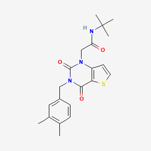 molecular formula C21H25N3O3S B14099127 N-tert-butyl-2-[3-(3,4-dimethylbenzyl)-2,4-dioxo-3,4-dihydrothieno[3,2-d]pyrimidin-1(2H)-yl]acetamide 