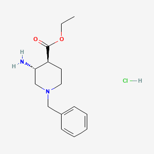 molecular formula C15H23ClN2O2 B14099163 trans-3-Amino-1-benzyl-piperidine-4-carboxylicacidethylesterhydrochloride 