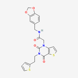 N-(1,3-benzodioxol-5-ylmethyl)-2-{2,4-dioxo-3-[2-(thiophen-2-yl)ethyl]-3,4-dihydrothieno[3,2-d]pyrimidin-1(2H)-yl}acetamide