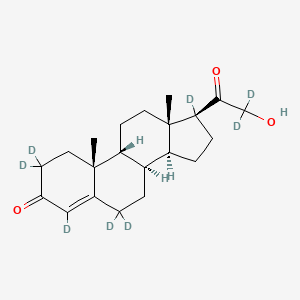 molecular formula C21H30O3 B14099171 (8R,9R,10R,13S,14S,17S)-2,2,4,6,6,17-hexadeuterio-17-(2,2-dideuterio-2-hydroxyacetyl)-10,13-dimethyl-7,8,9,11,12,14,15,16-octahydro-1H-cyclopenta[a]phenanthren-3-one 