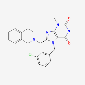 7-[(3-chlorophenyl)methyl]-8-(3,4-dihydro-1H-isoquinolin-2-ylmethyl)-1,3-dimethylpurine-2,6-dione