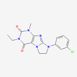 8-(3-chlorophenyl)-3-ethyl-1-methyl-7,8-dihydro-1H-imidazo[2,1-f]purine-2,4(3H,6H)-dione