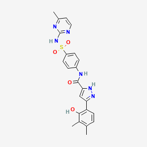 5-(2-hydroxy-3,4-dimethylphenyl)-N-{4-[(4-methylpyrimidin-2-yl)sulfamoyl]phenyl}-1H-pyrazole-3-carboxamide