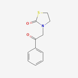 molecular formula C11H11NO2S B14099305 N-phenacylthiazolidinone CAS No. 155914-66-2