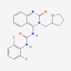 (E)-1-(2,6-difluorophenyl)-3-(2-oxo-3-((tetrahydrofuran-2-yl)methyl)-2,3-dihydroquinazolin-4(1H)-ylidene)urea